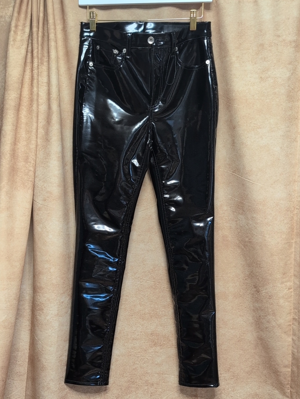rag & bone Glossy Black Skinny Jeans